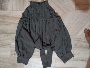 Gray Turtle Neck Top Full Sleeves