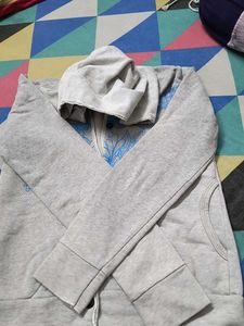 Floral Print Hoodie with Buttons