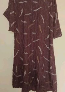 Maroon Printed Cotton Kurti – Casual &amp; Comfortable