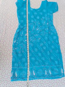 Blue Embroidered Kurta Set