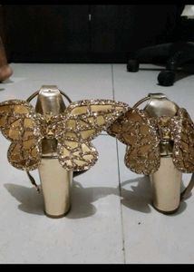 Moda-X Gold Butterfly Wing Heels