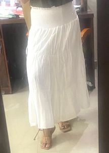 Flowy White Tiered Skirt