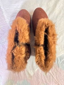 Fuzzy Brown Fur Shoes