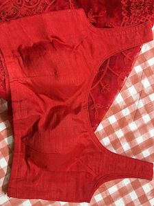 Red Coloured Saree In Excellent Condition
