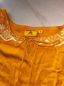 Mustard Yellow Short Kurti Top