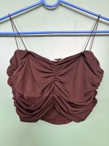 Pretty Brown Crop Top