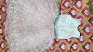 Cindrella Baby Pink Party Wear Frock