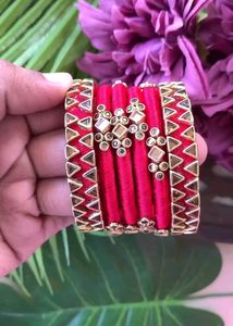 Handcrafted Silk Thread Bangles Set