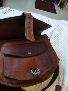 raw leather slingbag