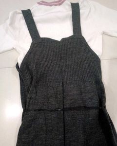 Cute Cat Applique Jumper Dress