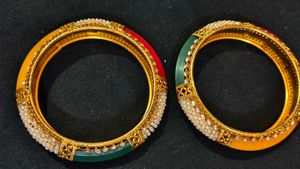 Ethnic Silver Necklace and bangles combo