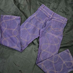 Unique Pattern Jeans| straight fit|y2k