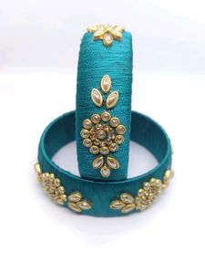Silk thread bangles set