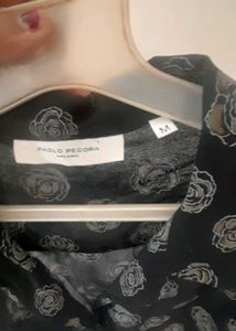Paolo Pecora Milano Sheer Black Floral Shirt |