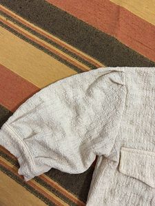 Vintage Textured Button-Down lime yellow shirt