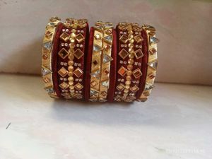 Elegant Maroon & Gold Bangles