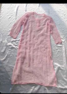 Pink Chikankari Kurta