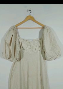 Beige ASOS Size Bust46 UK18 LinenFull Length Dress