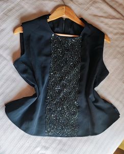 Black Sequins Sleeveless Top