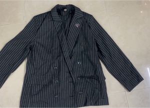 H&M Black pink Stripes Blazer