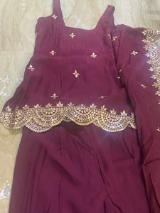 Maroon Embellished Suit