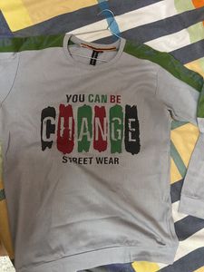 Branded Full Sleeves Gray T Shirt