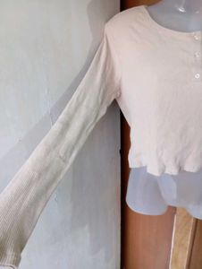 H&amp;M Ribbed Long Sleeve Top