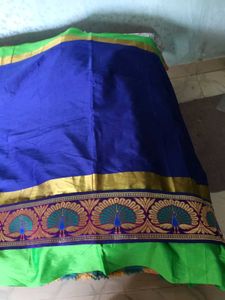 BrandNew ElegantBlue&amp;Green SilkSaree+UnsticheBlous