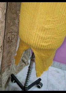 Yellow Bodycon Knit Dress