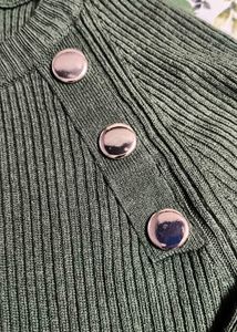 Olive Green Ribbed Knit Top