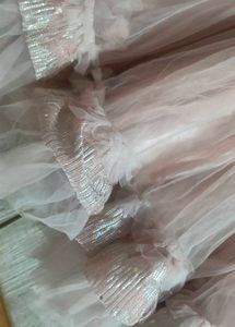 Classy Pink Frock With Beautiful Net Design