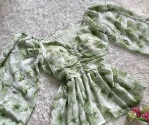 Floral Print Peplum Top