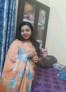 Peach Floral Saree