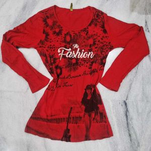 Red "The Fashion" Long Sleeve Top