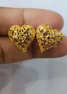 Gold Plated Heart Pendant With Ear Tops