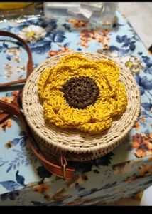 Chique combo Yellow Floral Shirt With Bamboo Bag