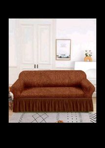 Brown Geometric Sofa Cover