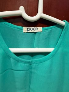Poco Teal Top with Gold Embroidery