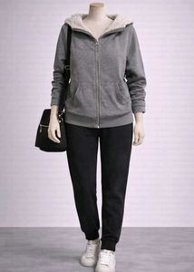 Cozy Gray Hood Fleece