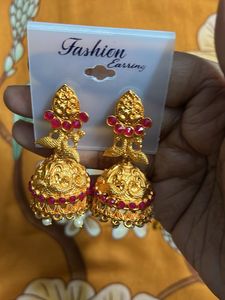 NEW Golden Jhumkas With Ear Chains