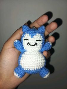 Crochet Snorlax Keychain