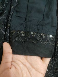 Elegant Black Embroidered Kurti