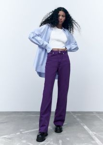 Zara Purple Denim Pants