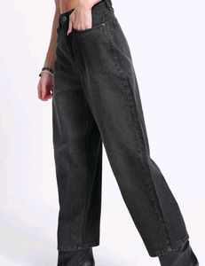 Grey Coloured Baggy Jeans For Women