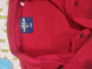 Large New Red Star Print Polo T-Shirt