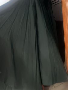 Women Solid Flared Green Skirt
