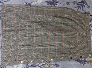 Plaid Knee Length Skirt