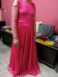 Pink Gold Shoulder Gown