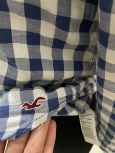 HOLLISTER Blue Plaid Gingham Top