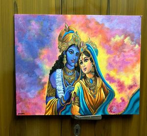 Radha Krishna Canvas Painting 16×20 Inches
